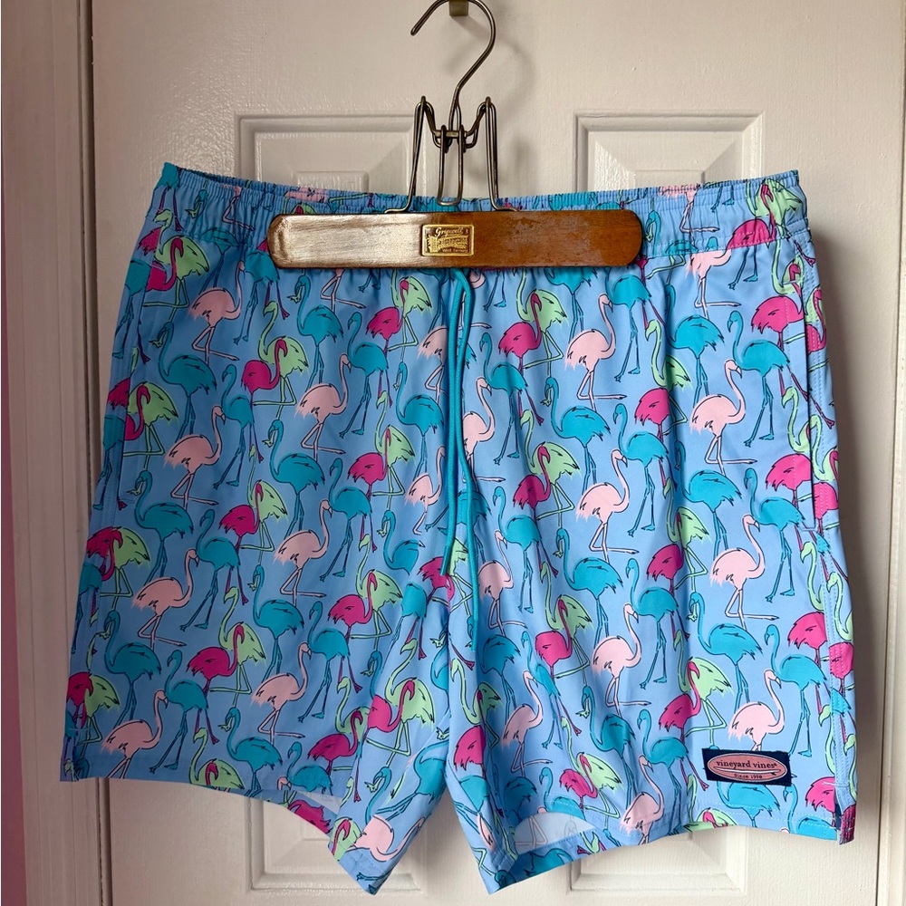 Vineyard Vines Blue Flamingo Swim Trunks